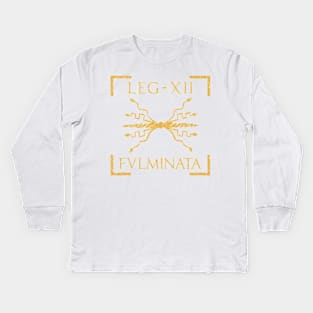 Legio XII Fulminata Thunderbolt Emblem Roman Legion Kids Long Sleeve T-Shirt